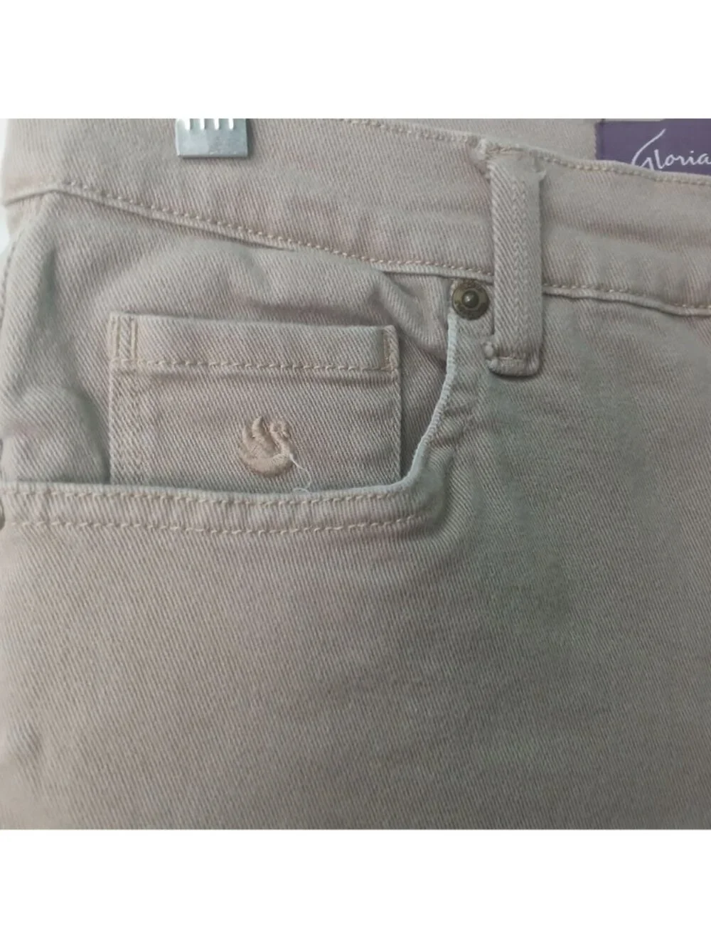 Gloria Vanderbilt Amanda Petite 8P Tan Pants 98% Cotton 2% Spandex #N-25 - Picture 9 of 12
